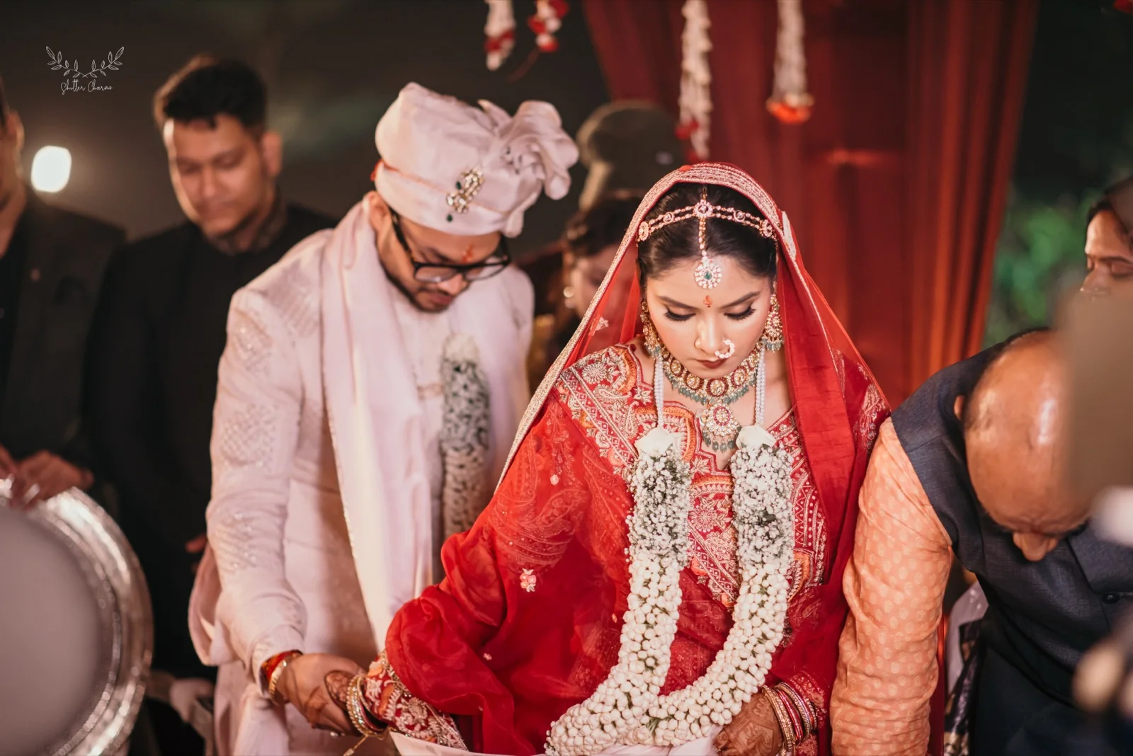 Bride and groom during the wedding rituals
